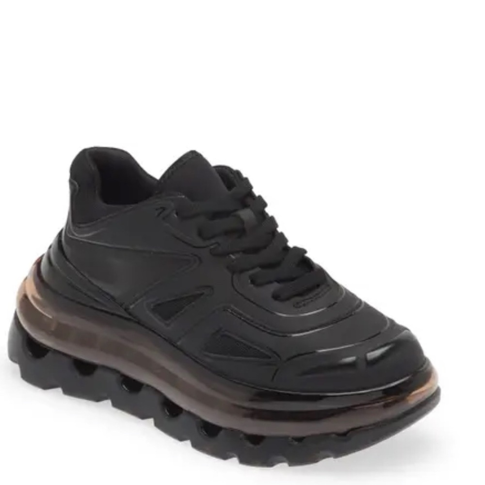 53045 🖤Black X Black Bump’Air Platform Sneakers